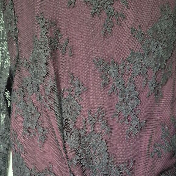 Ann Taylor Purple and Black Lace Blouse Size 2 - Picture 7 of 15